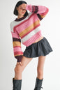 New Rule Mock Neck Striped Sweater