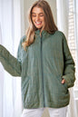 Washed Soft Comfy Quilting Zip Closure Jacket