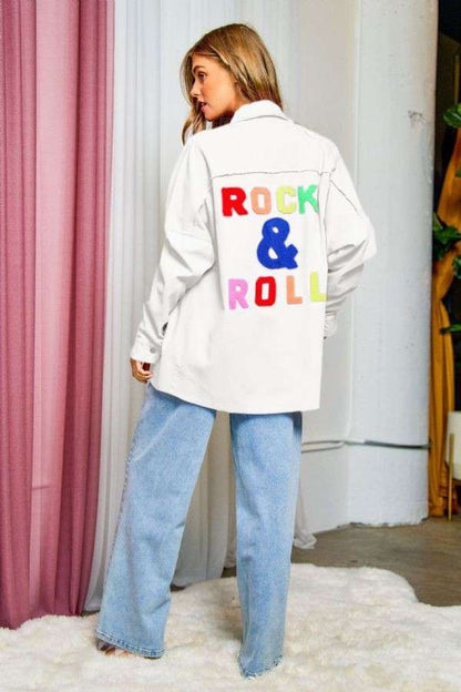 Multi Color Letters Fringed Hem Detail Shirt