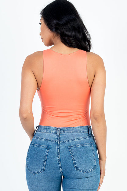 Casual Solid Tank Bodysuit