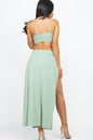 Bra top and side slit maxi skirt