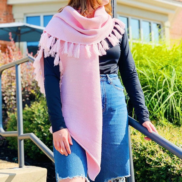 Feminine Fringe Blanket Scarf