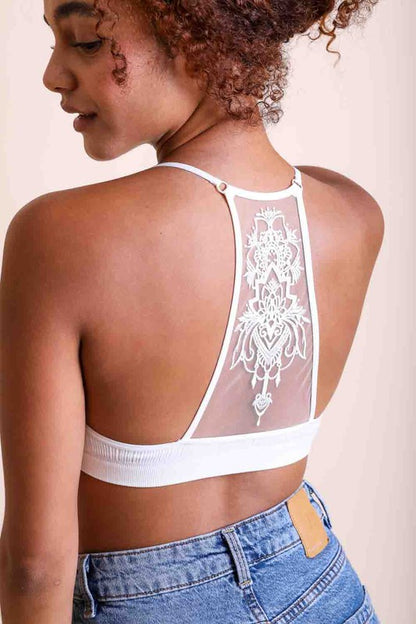 Showing Interest Tattoo Mesh Racerback Bralette