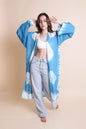 Retro Tie Dye Longline Kimono with Full Sleeves