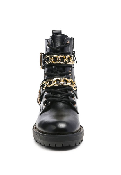 Billy Atta Girl Metal Chain Detail Bike Boot