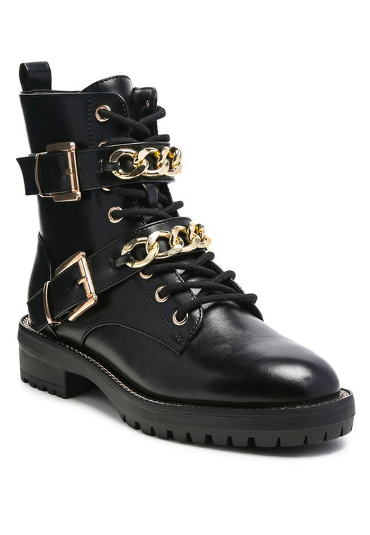 Billy Atta Girl Metal Chain Detail Bike Boot