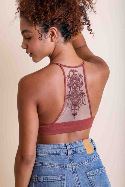 Showing Interest Tattoo Mesh Racerback Bralette