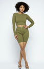 Earn My Loving Knit Long Sleeve Cropped Set